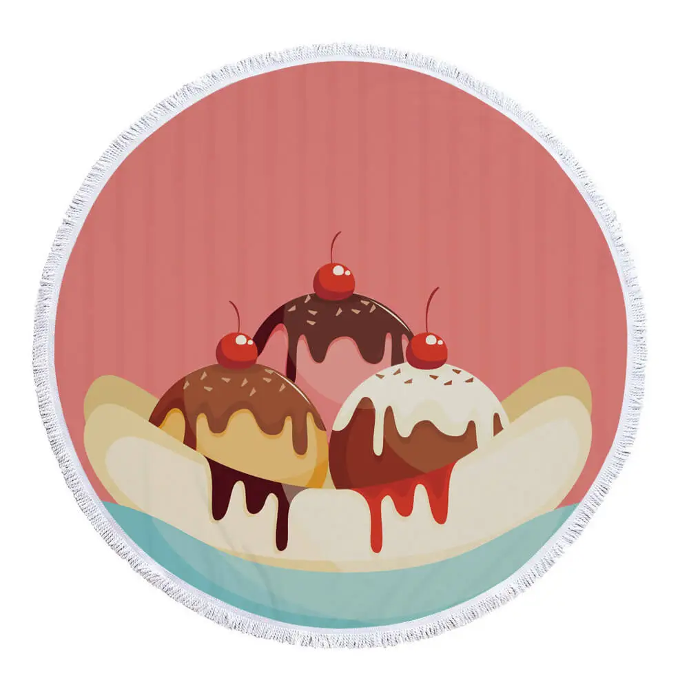 Candy Cake Macaron Food Inexpensive Round Beach Towel 26 Candy Cake Macaron Food Inexpensive Round Beach Towel - Image 26