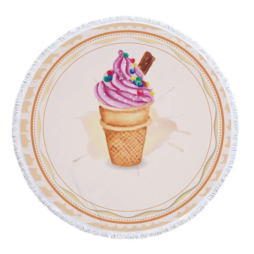 Candy Cake Macaron Food Inexpensive Round Beach Towel 25 Candy Cake Macaron Food Inexpensive Round Beach Towel - Image 25