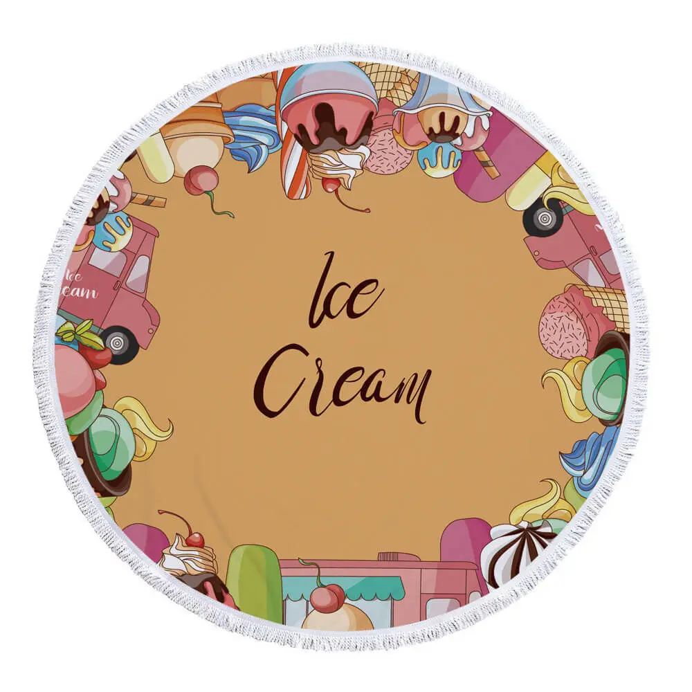 Candy Cake Macaron Food Inexpensive Round Beach Towel 23 Candy Cake Macaron Food Inexpensive Round Beach Towel - Image 23