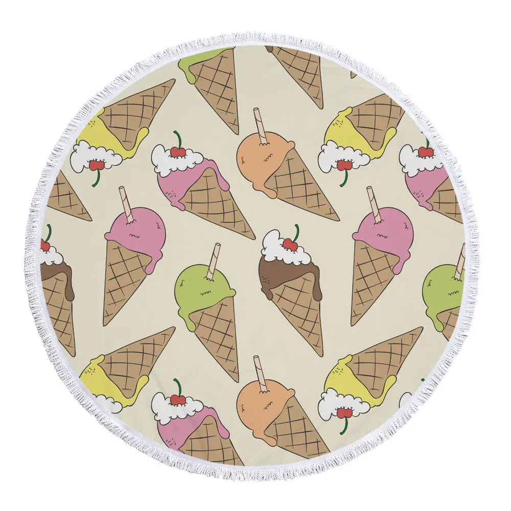 Candy Cake Macaron Food Inexpensive Round Beach Towel 22 Candy Cake Macaron Food Inexpensive Round Beach Towel - Image 22