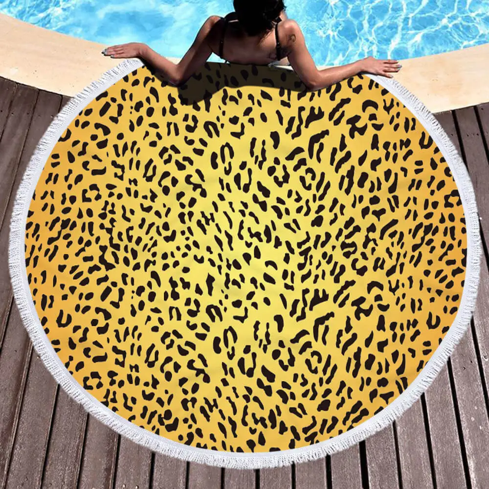 leopard round beach towel 5 leopard round beach towel - Image 5