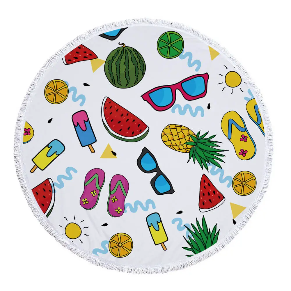 Candy Cake Macaron Food Inexpensive Round Beach Towel 21 Candy Cake Macaron Food Inexpensive Round Beach Towel - Image 21