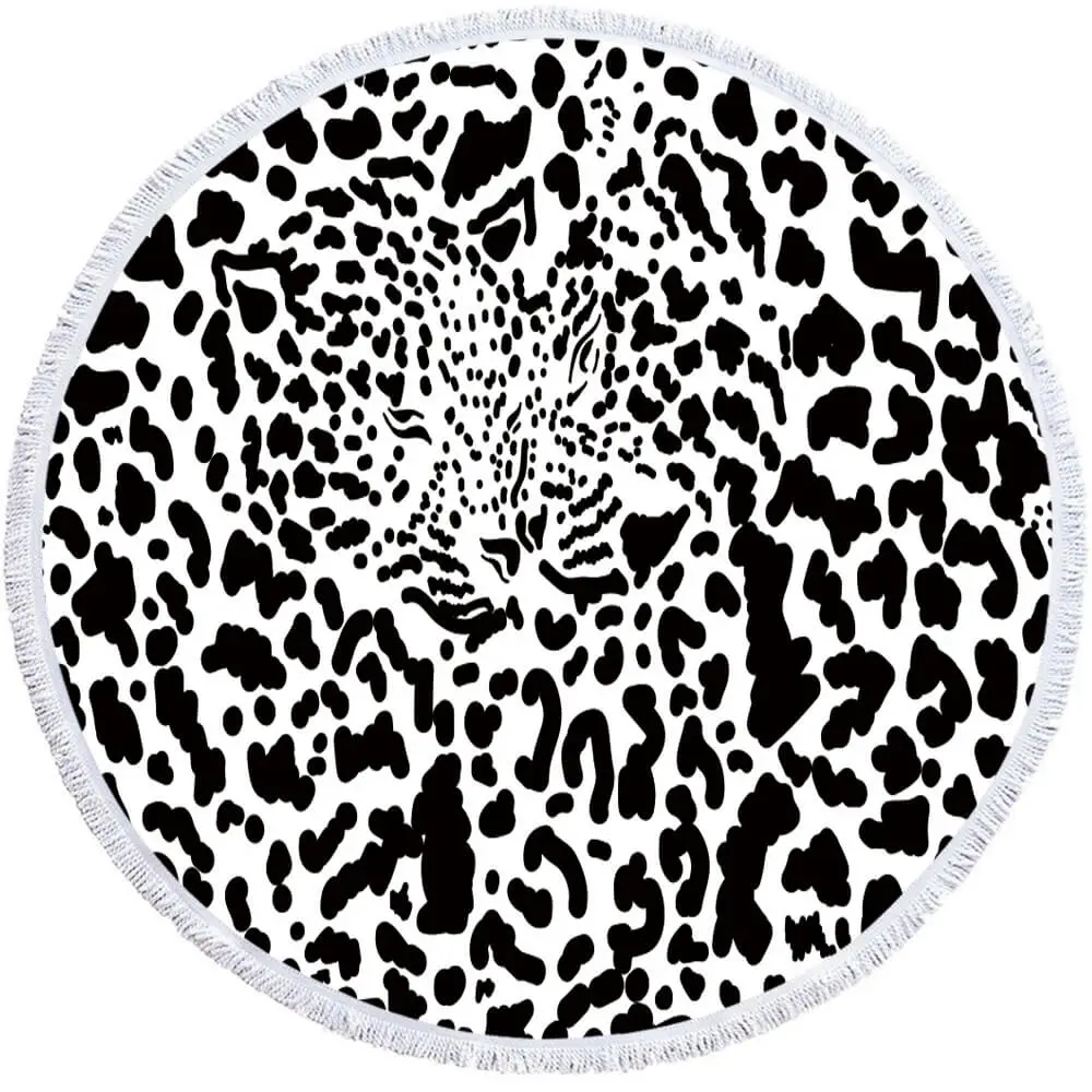 leopard round beach towel 4 leopard round beach towel - Image 4