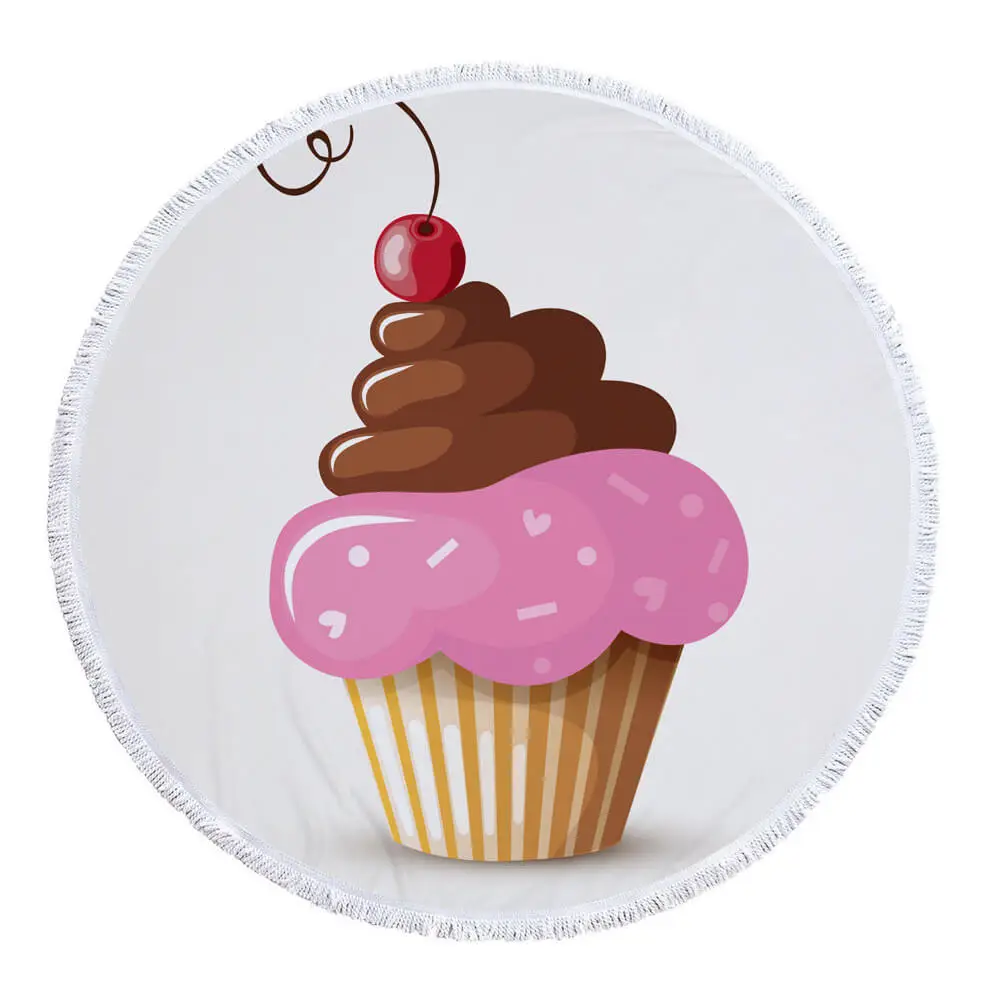 Candy Cake Macaron Food Inexpensive Round Beach Towel 19 Candy Cake Macaron Food Inexpensive Round Beach Towel - Image 19