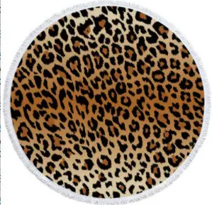 leopard round beach towel 2 leopard round beach towel - Image 2