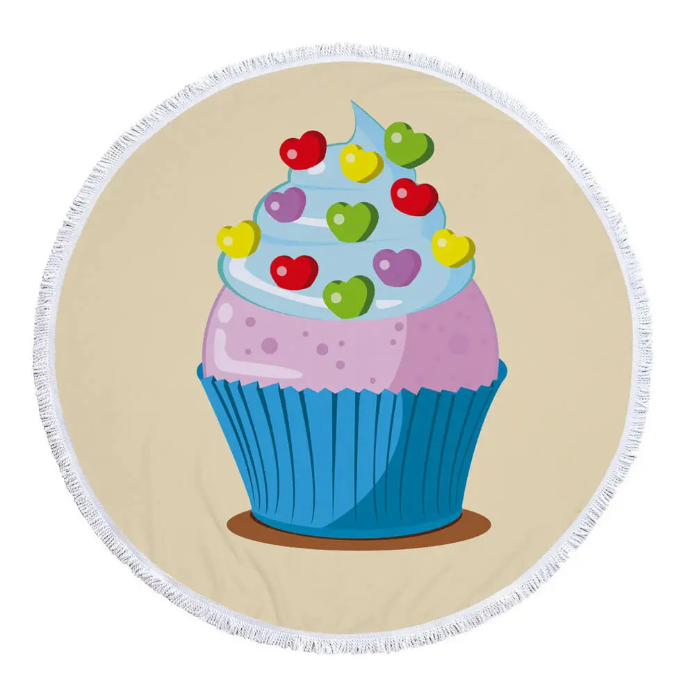 Candy Cake Macaron Food Inexpensive Round Beach Towel 17 Candy Cake Macaron Food Inexpensive Round Beach Towel - Image 17