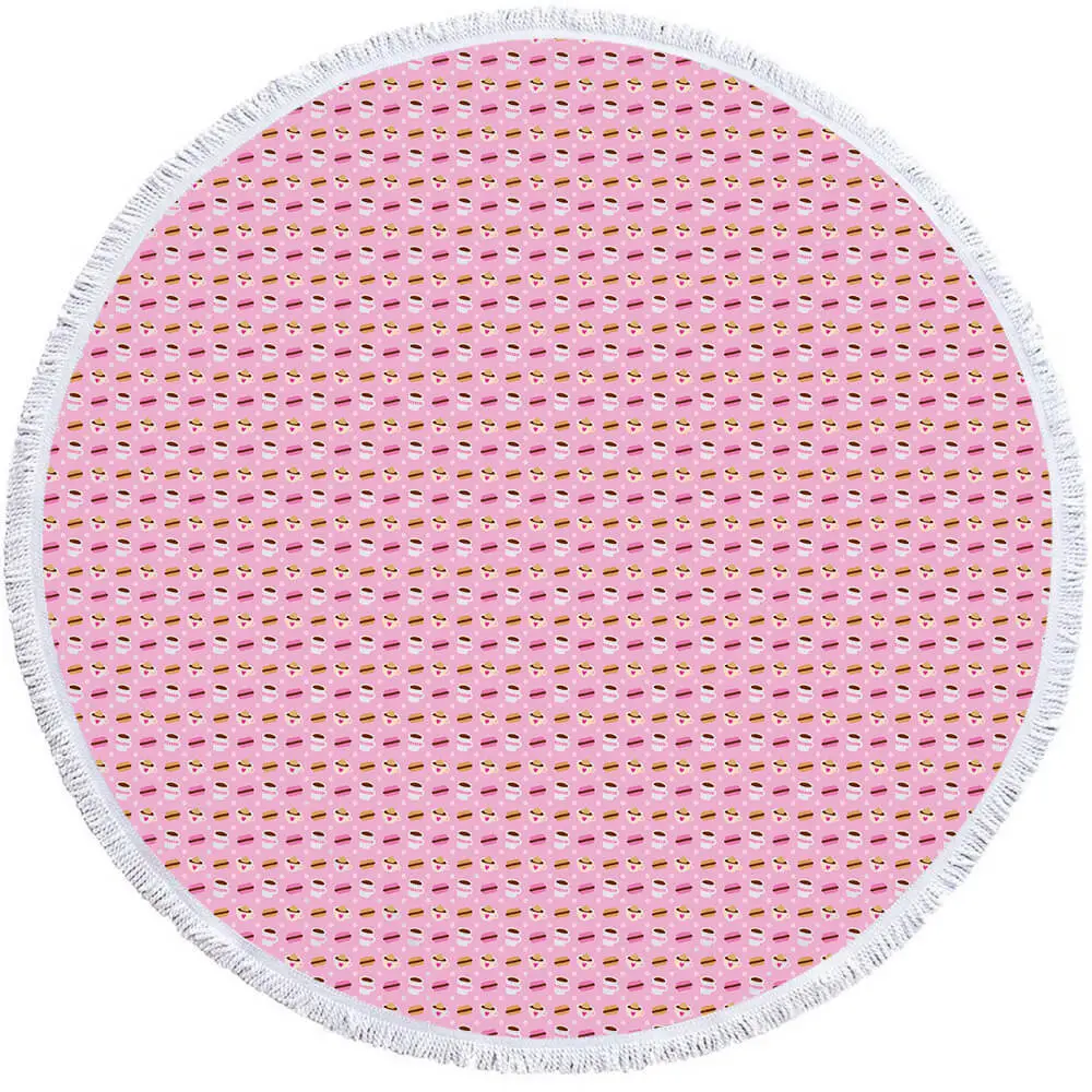 Candy Cake Macaron Food Inexpensive Round Beach Towel 9 Candy Cake Macaron Food Inexpensive Round Beach Towel - Image 9