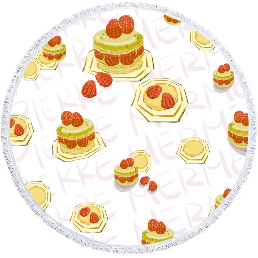 Candy Cake Macaron Food Inexpensive Round Beach Towel 7 Candy Cake Macaron Food Inexpensive Round Beach Towel - Image 7
